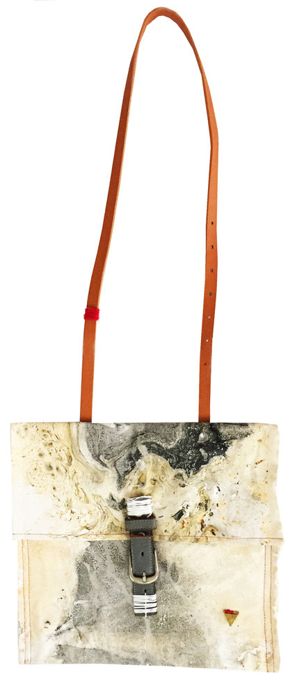 Tinsley bag - front | made out of burlap, canvas, and fabric | SOLD