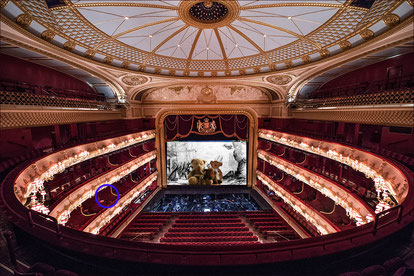 Saal der Royal Opera in London mit Kasimir, Cäsar, Fredi und Kerl