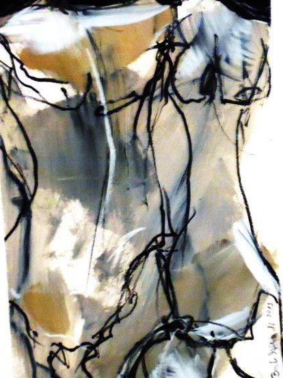 Eine der Torso-Zeichnungen für die Jahresausstellung 2013.