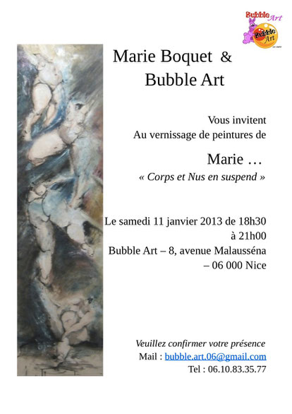 EXPOSITION PERSONNELLE CHEZ BUBBLE-ART À NICE