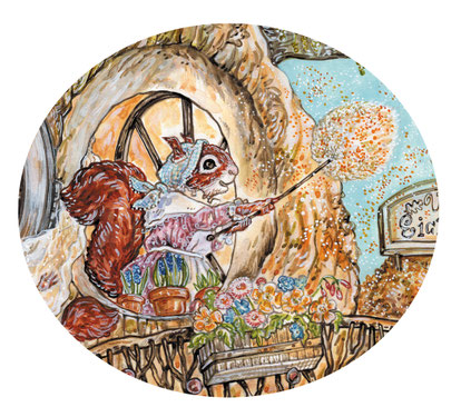 Ausschnitt Illustration aus "Familie Eilig lädt zum Frühlingsfest" Caroline Ronnefeldt © Annette Betz Verlag 2018