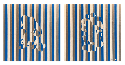 風神雷神図 2   S6×2   820mm×410mm(410mm×410mm each)  2025 Acrylic on canvas, wood