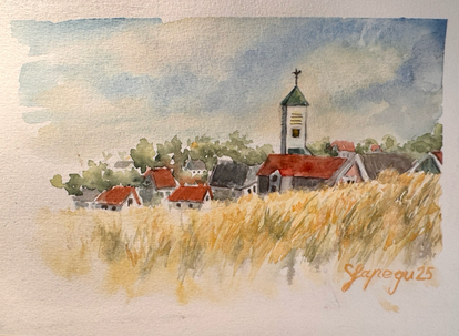 Callantsoog, Aquarell, 20 × 26 cm im Passpartout