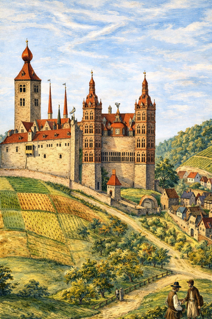 Historische Zeichnung mit KI bearbeitet