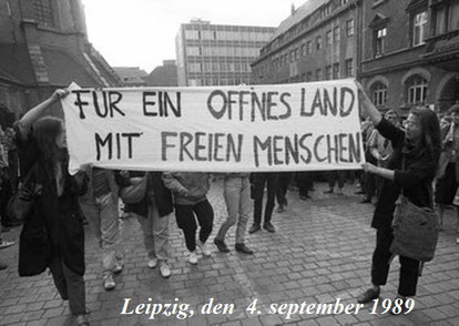 Venstreradikal, autonom blok i en kæmpe oppositionel demo i DDR, Østberlin 1989