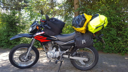 Die fertig gepackte Reise Enduro