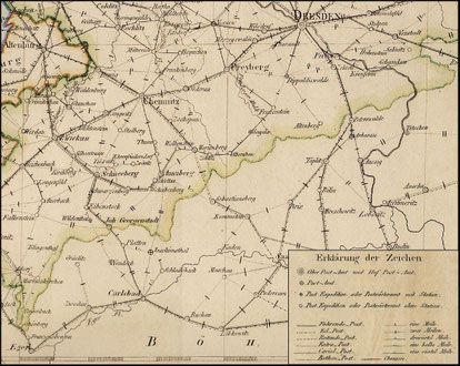 Erzgebirgische Postkarte um 1825