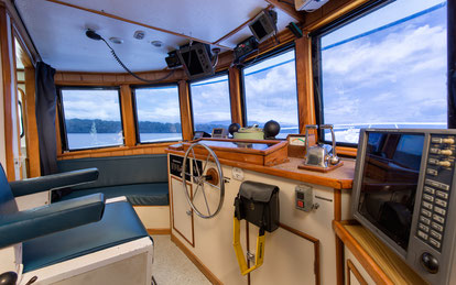Bridge of the ship Seahunter in Cocos Island, ©Unterseahunter Group
