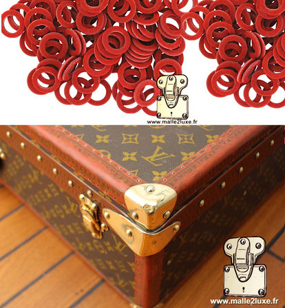 Lozine red leather look plumbing seal, LOUIS VUITTON old trunk manufacturing secret