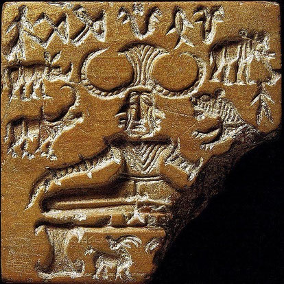 foto del sigillo pashupati trovato a mohenjo daro risalente al 2500 a.c. circa