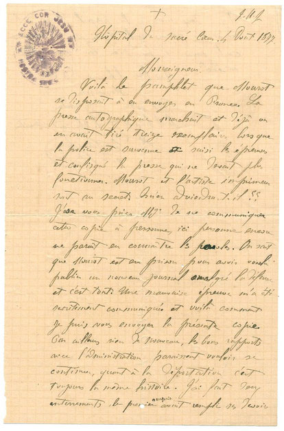 LETTRE DU P. LOUIS LEVAVASSEUR A SON EVEQUE (Recto)