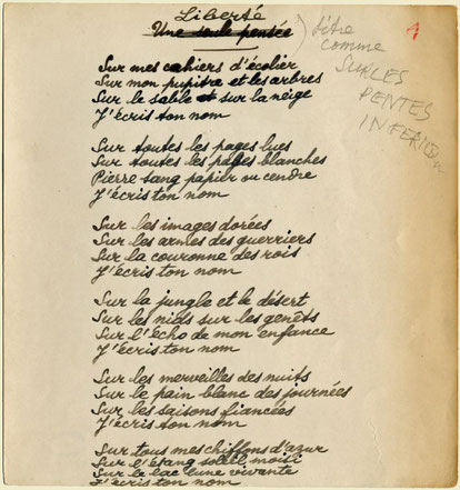Manuscrit montrant la correction du titre par le poète