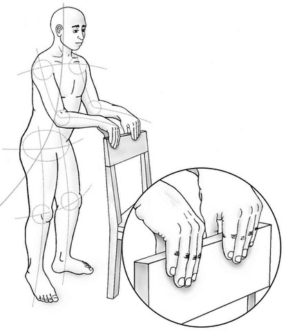 Hands on the back of the chair procedure with Alexander Technique