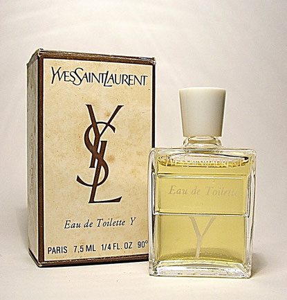Y - EAU DE TOILETTE POUR FEMME 7,5 ML - BOUCHON SIMPLE EN PLASTIQUE BLANC : UNE DES PREMIERES MINIATURES SORTIES POUR CETTE FRAGRANCE