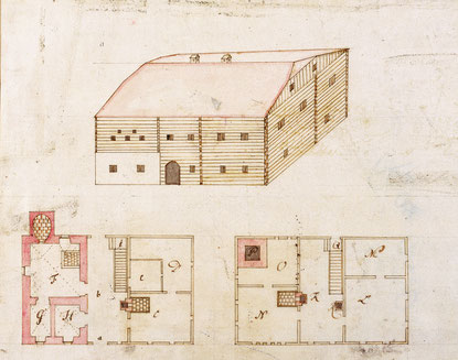 Hofhaus, Altaussee, Grundriss, Axonometrie