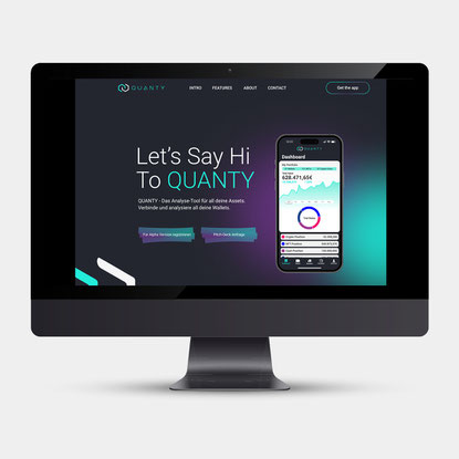Concept, Webdesign in Figma, Artdirection: Michael Meise, Client: QUANTY GmbH Hamburg