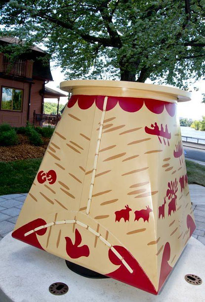 L'oeuvre Birch Bark Basket de l'artiste anishinabeg Simon Brascoupé. Crédit photo : Gatineau.ca