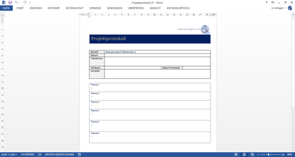 Gratis Vorlage, Projektstatus, Projektbericht, Statusbericht, Teamsitzungsprotokoll
