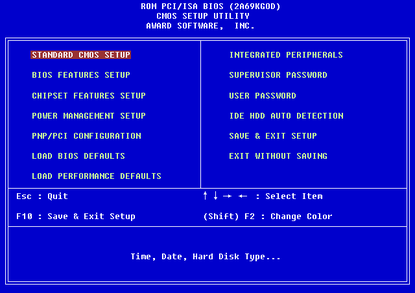 Interfaccia grafica del BIOS