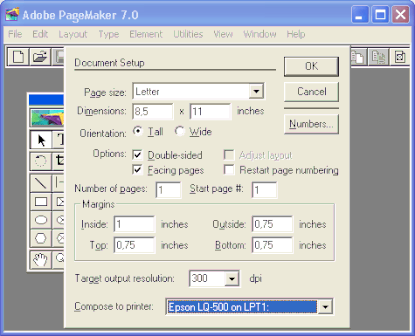 Рис. 1.4. Диалоговое окно Document Setup