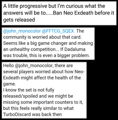 Various Social Media Statements about Neo Exdeath