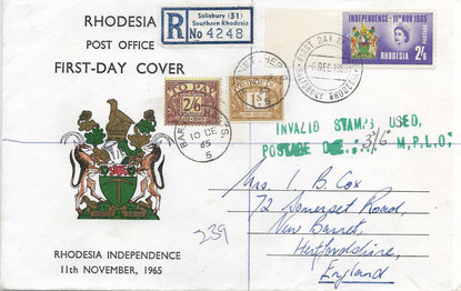 Rhodesien Rhodesia Invalid independence Unabhängigkeit Salisbury New Barnet