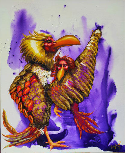 "In die Zukunft schauen" 100x120cm