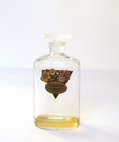 CHERAMY - VIOLETTE : FLACON ET BOUCHON EN VERRE