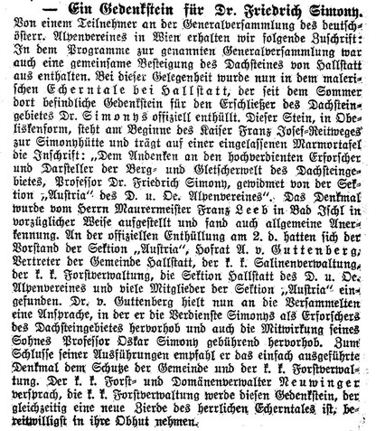 Gedenkstein, Waldbachleiten, Reitweg, Simony, Gedenkstein, Hallstatt, Welterbe, Obelisk, Franz Leeb,