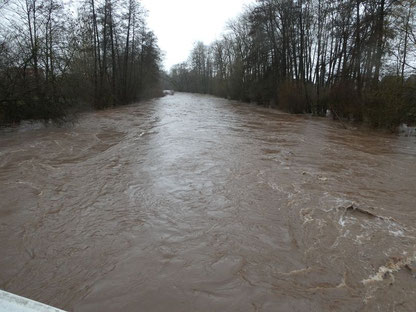 Hochwasser Weihnachten 2023 - Oderbrücke Ri. Lindau