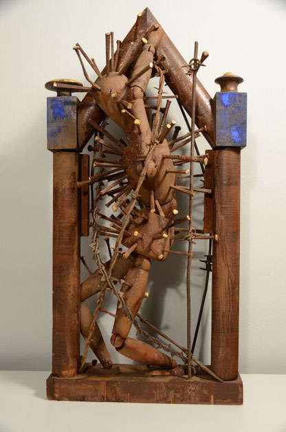 Artist Bob Rizzo made this shrine "St Sebastian" in 2001
