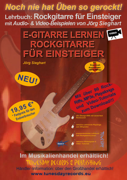 Produkt-Flyer Lehrbuch Rockgitarre