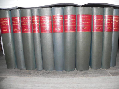 Livres reliés collection médecine "Bulletin Société Obstétrique et Gynécologie" 1919 à 1929