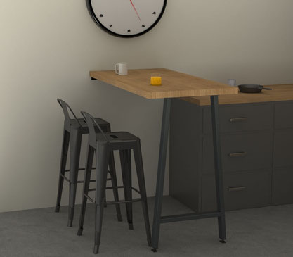 Pied de table mange debout coloris gris