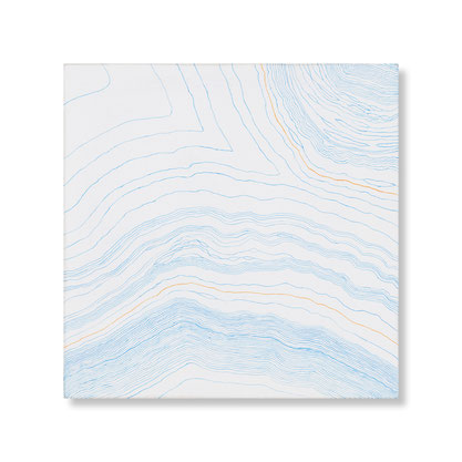 27「 The Flow of Time_A_4 」綿布、アクリル絵具、木製パネル / 2022　S0(18 x 18cm) 　¥55,000（税込）