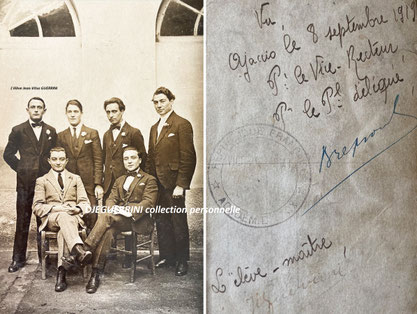 Ecole Normale d'Ajaccio années 1919/20