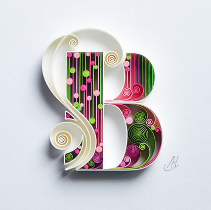 quilling, Quilling wall paper art, B, named art, Custom, paper art, Monogram, Personalized, Gift quilling art, Design, Decor, Art birthday, Larissa Zasadna, квиллинг