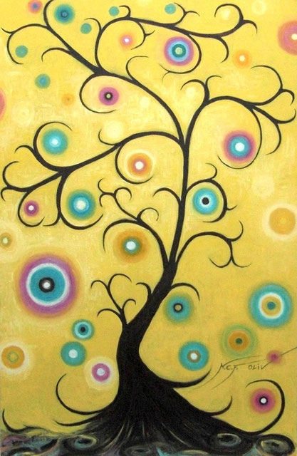 El árbol de los deseos - 60 x 92 cm al óleo sobre lienzo.