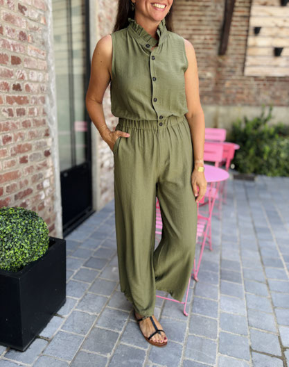 VETEMENT FEMME COMBINAISON PANTALON KAKI YCOO