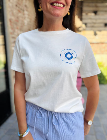 VETEMENT FEMME TEESHIRT D'ÉTÉ BLEU IN APRIL 1986