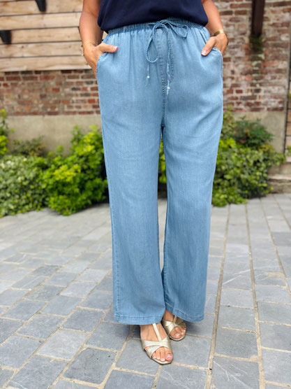 VETEMENT FEMME PANTALON FLUIDE EN JEAN INSPIRATION STUDIO