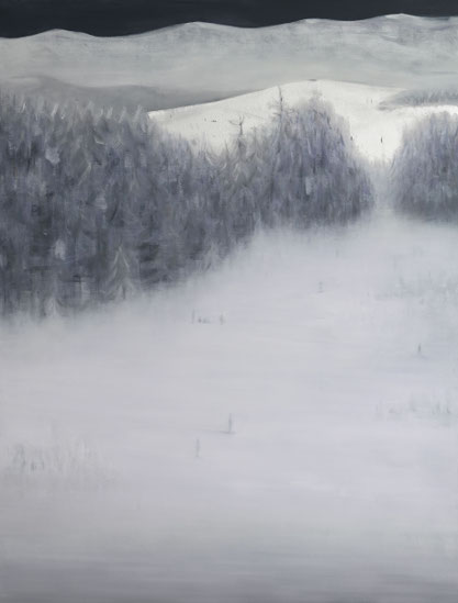 Im Winter 170x130cm, oil and aluminium leaf on canvas, 2025