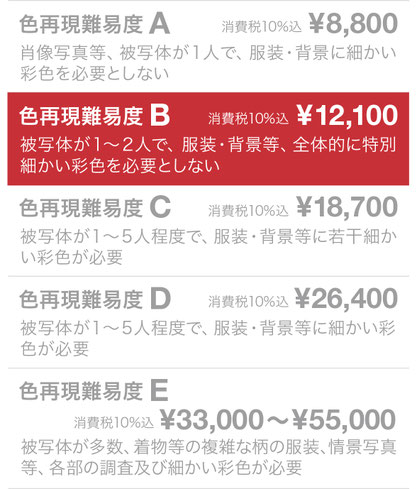 色再現難易度B ¥12,100（税込）