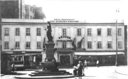 Das Gasthaus „Zum Goldenen Hirschen“, Alserstraße 33, zur Zeit Max Webers (der 2. Stock dürfte später dazu gekommen sein). Später war hier das Institut für Soziologie untergebracht