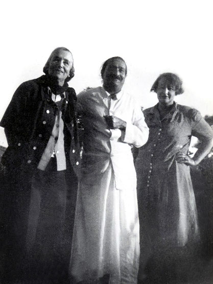 Norina with Meher Baba and Elizabeth Patterson, 1947-'48 ; Photo courtesy of Charles Haynes
