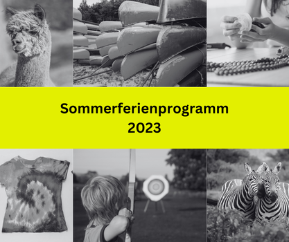 Sommerferienprogramm 2023 - eine Collage der geplanten Aktivitäten.