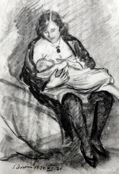 Erwin Bowien (1899-1972): Erna Heinen-Steinhoff breastfeeding, 1934