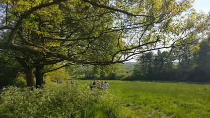 Alan Morden and the May Day Walkers at the start of the 2017 May Day Walk