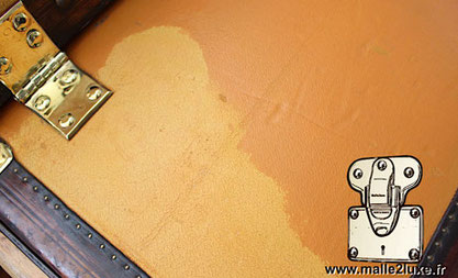 repeinte décapage malle Louis Vuitton