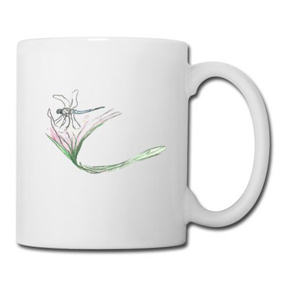 Tasse Libelle auf Blüte, Kaffeetassen-Shop, Syelle Beutnagel